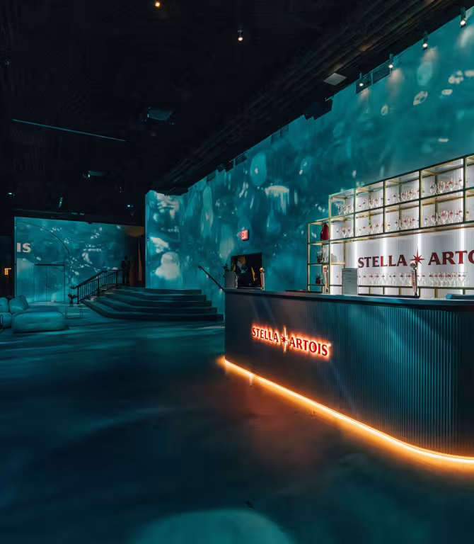 stella artois event modern floor bar